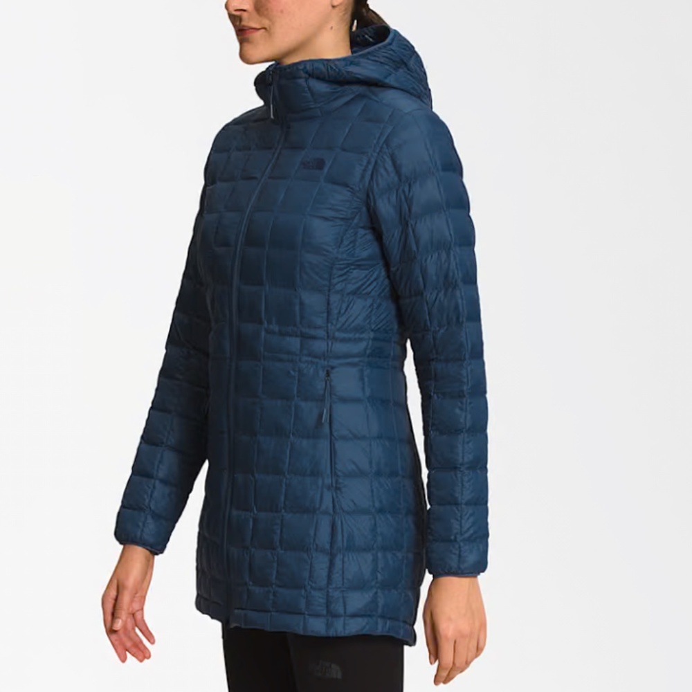 NWT The North Face ThermoBall Parka - blue quilted cinched waist cozy puffer